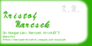kristof marcsek business card